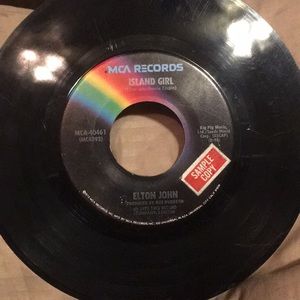 45 inch vinyl record by Elton John, from 1975
